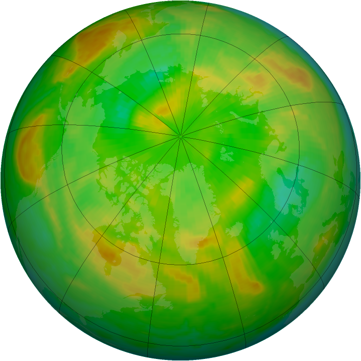 Arctic ozone map for 15 June 1986
